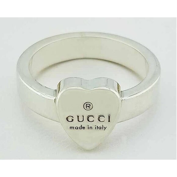 Solid Heart Gucci Ring Solid .925 Sterling Silver - Picture 1 of 5
